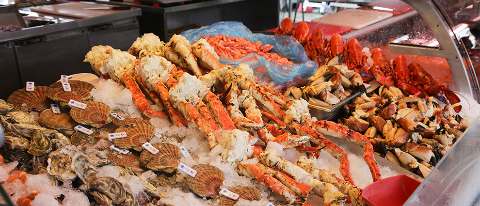 Seafood market in Norway